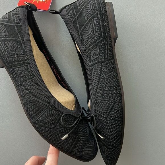 New Skechers Cleo Snip Knit Vegan Skimmers Sweet Class in Black/Charcoal Size 7W - Picture 3 of 7